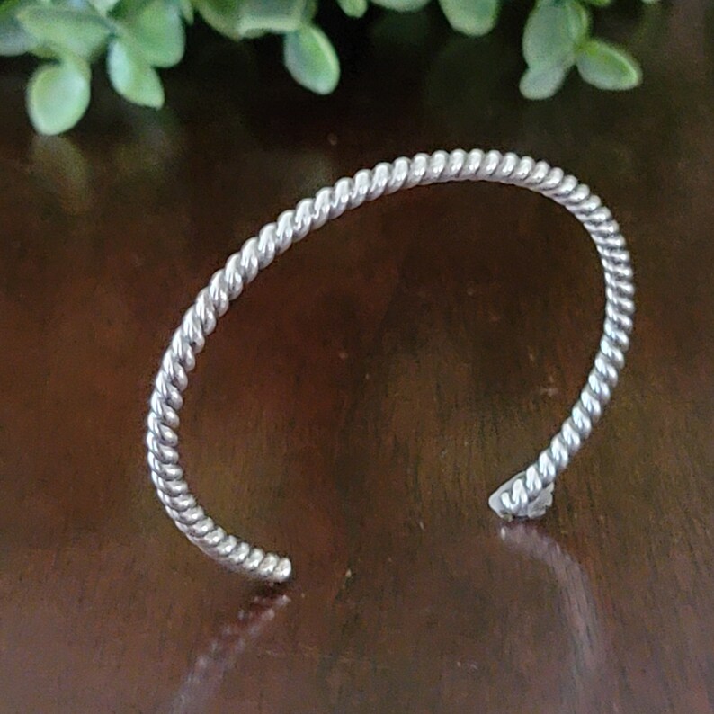 Twisted Wire Cuff sterling silver michele grady jewelry stacking layering bracelet thin narrow cuff oxidized antiqued image 1
