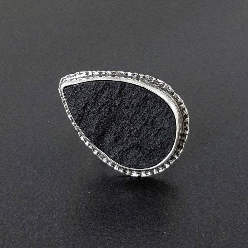 Black Jade Ring Size 6 1/2 Thru 7 1/2 Sterling Silver Natural Etsy