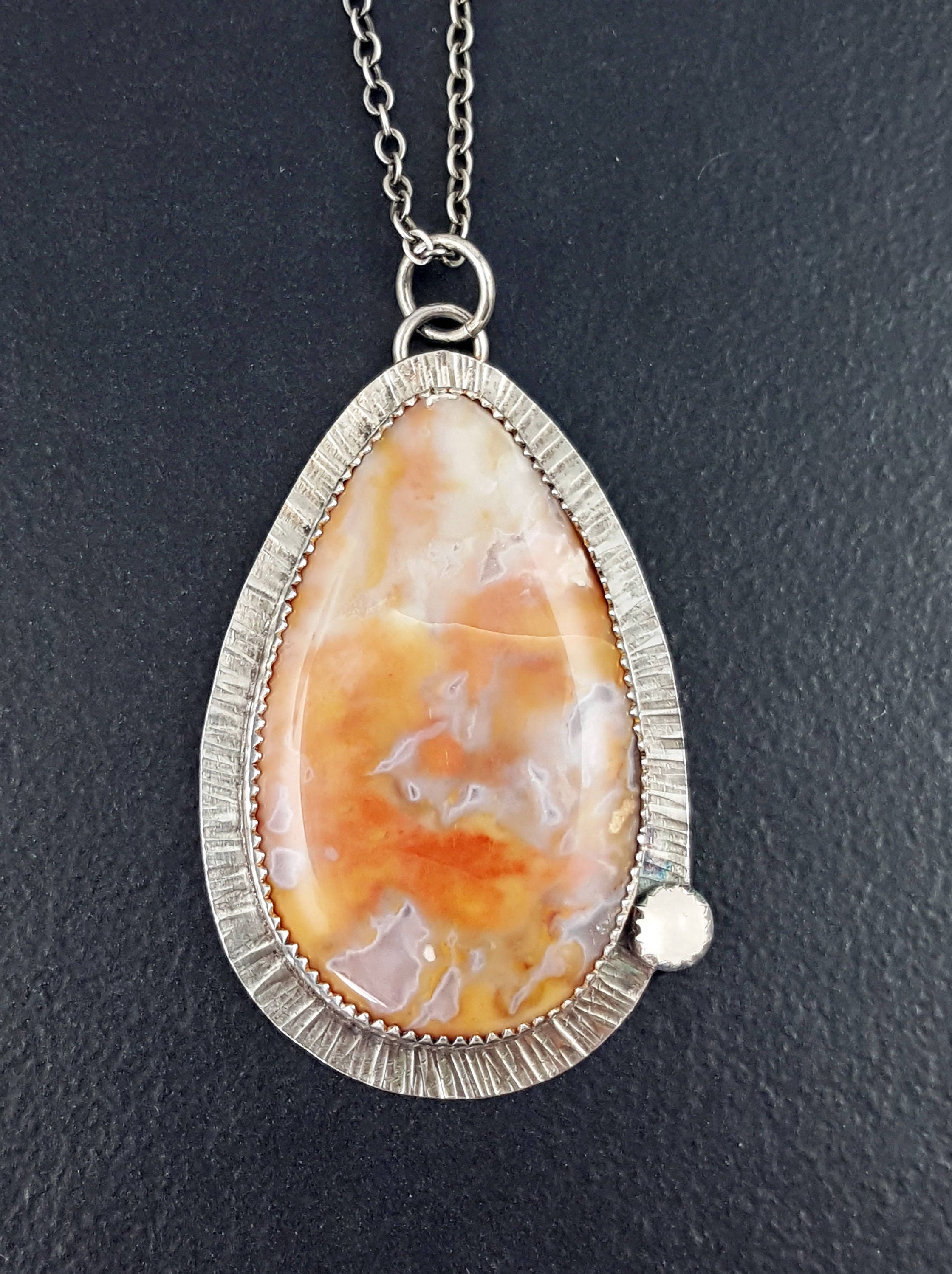 Jasper Moonstone Necklace orange blue white moonstone Etsy