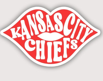 Kansas City Chiefs Red Lips Sticker Decal Homage to Taylor Swift