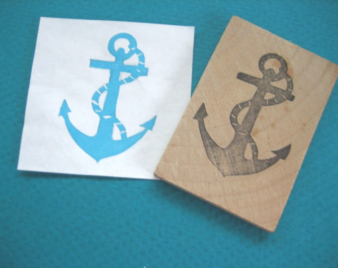 Anchor Rubber Stamp Hand Carved Rubber Stamp Nautical Etsy