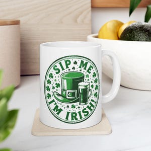 St. Patrick&#39;s Day Ceramic Mug - Celebrate Irish Culture, Perfect Gift for Coffee Lovers, Tea Drinkers, Home Decor, Fun Kitchenware