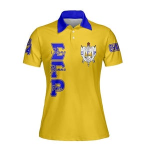 Polo Sigma Gamma Rho, ropa personalizada de hermandad, camiseta con letras griegas en azul rey y dorado, regalo del capítulo SGR 1922, personalizado
