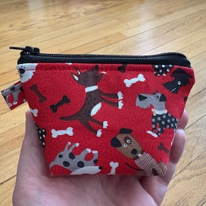 Coin Purse/Mini Zipper Pouch - Dog Print