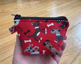 Coin Purse/Mini Zipper Pouch - Dog Print