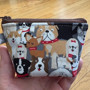 Coin Purse/Mini Zipper Pouch - Dog Print