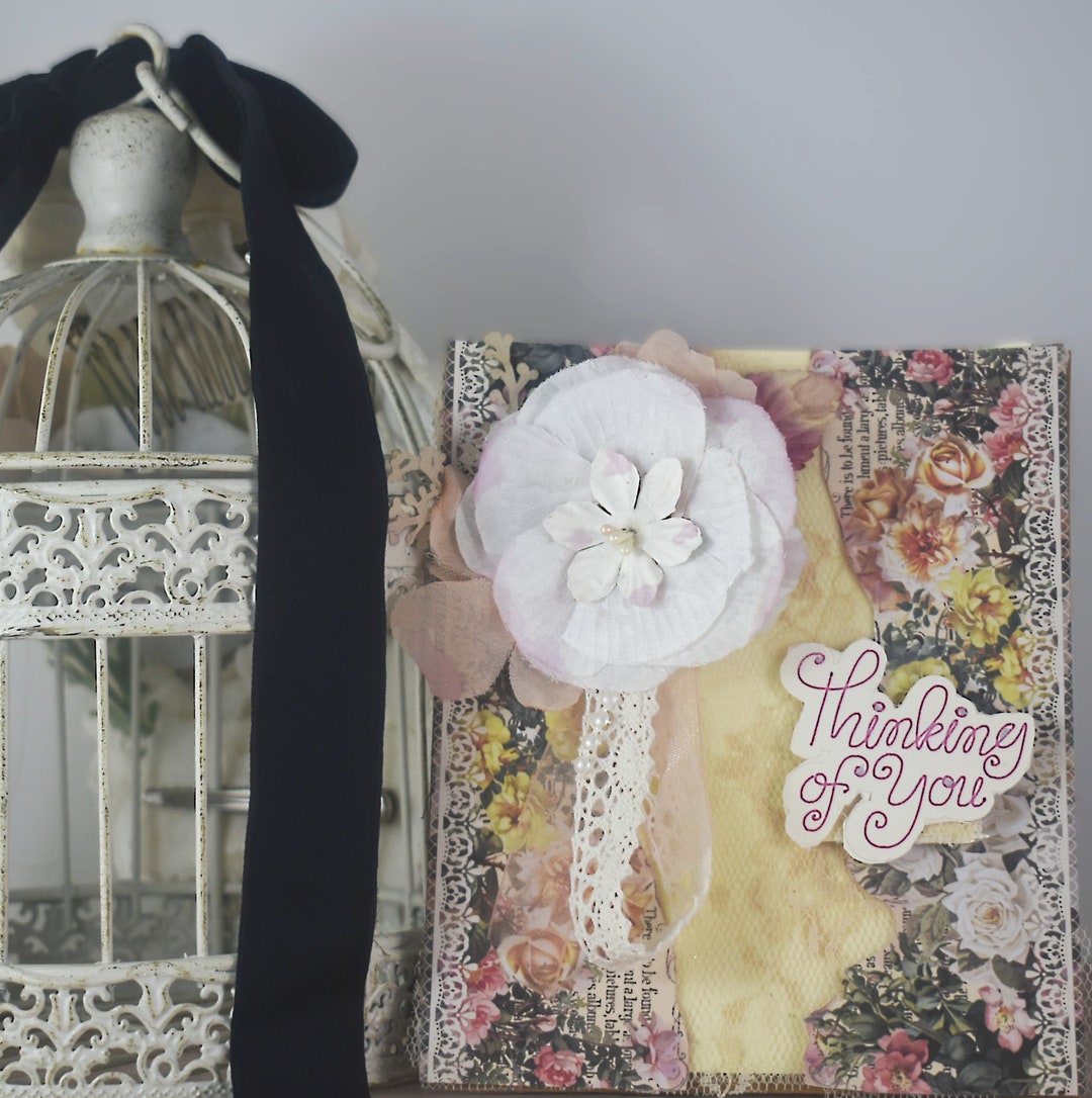 Handmade Vintage Lace Floral Thinking of You Card - Etsy