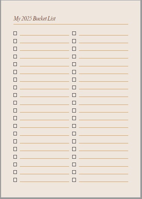 2025 Bucket List, Daily Checklist, Checklist, To-do List, Simple Design ...