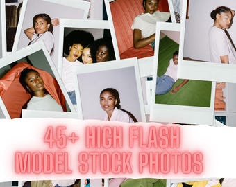 45+ High Flash Stock Photos of Beautiful Models | Melanin Stock Photos, High Quality Stock Photo Bundle, Aesthetic 90&#39;s Black Girls