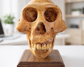 Homo Erectus Skull Replica – Life-Size Prehistoric Human Fossil, Realistic Paleoanthropology Model & Decor