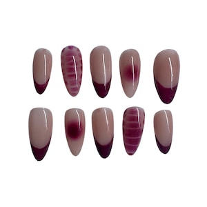 Handgeschilderde persnagels - Pink Aura