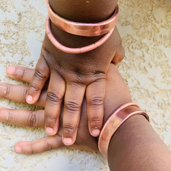 Planished Copper Bracelet for Newborn or Older