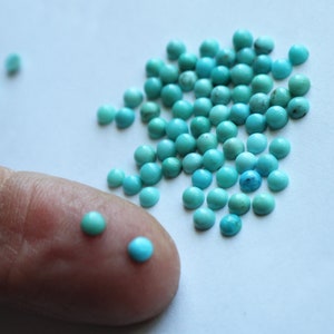 3mm Campitos Turquoise Cabochons-12 stone parcels