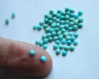 3mm Campitos Turquoise Cabochons-12 stone parcels