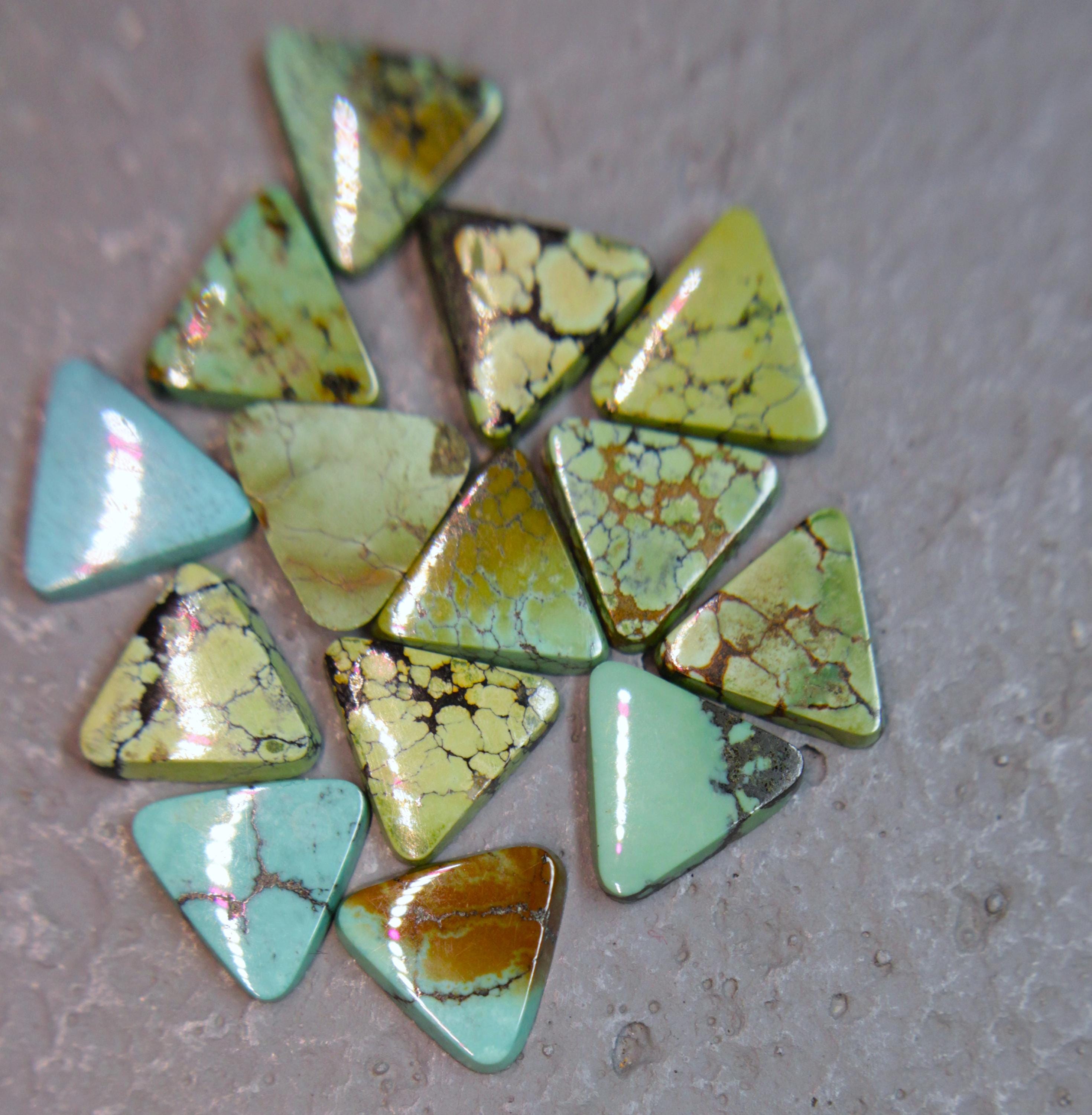 Triangle Tibetan Turquoise- 9mm-2 Left - Etsy Israel