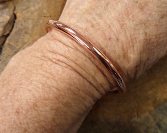 Smooth, Polished 4mm Copper Cuff with Flared Ends