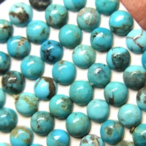 4mm Kingman Turquoise Cabochons-Lot G