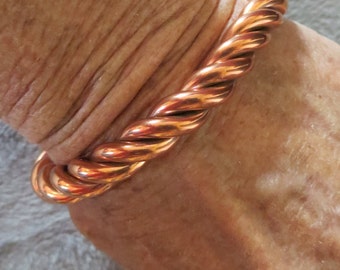 Heavy Copper Triple Twist Cuff-9-10mm Diameter