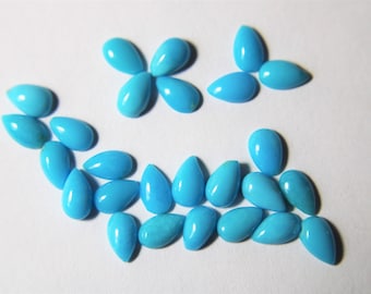 3x5 mm Pear Turquoise Cabochons from Sleeping Beauty Mine--Only thin cabs left