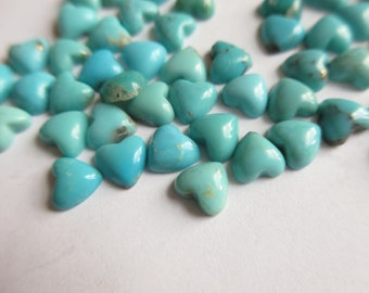 6mm Campitos Turquoise Heart Cabochons