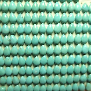 4x6 Teardrop Kingman Turquoise Cabochons - Light Blue/Green Small Parcels