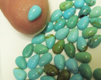 4x6mm Teardrop Kingman Turquoise Cabochons  Small Parcels