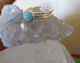 Turquoise and Sterling Stacker Set