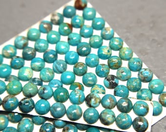 5mm Round Kingman Turquoise Cabochons from AZ--Parcel W