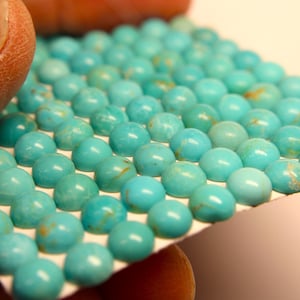 6mm Kingman Round Cabochons-Blue-Green Green- small parcels