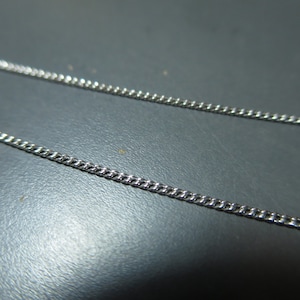 3Sterling Silver Curb Chain-.9mm/Rhodium Plated-16&quot;