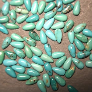 4x8 long Campitos Turquoise Teardrop Cabochons