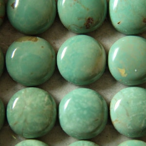 8mm Kingman Round Cabochons-Light Olive Green