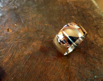 10.5mm Wide Sterling Silver Band Fits  size 6-7/8 to 7 finger