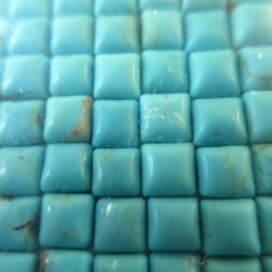 Square 4mm Turquoise Cabochons--light blue green