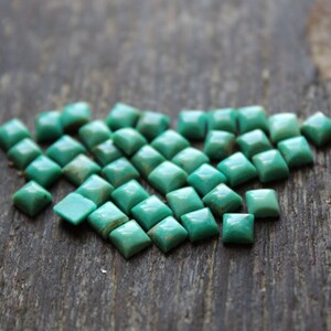 Square 4mm Turquoise Cabochons image 4