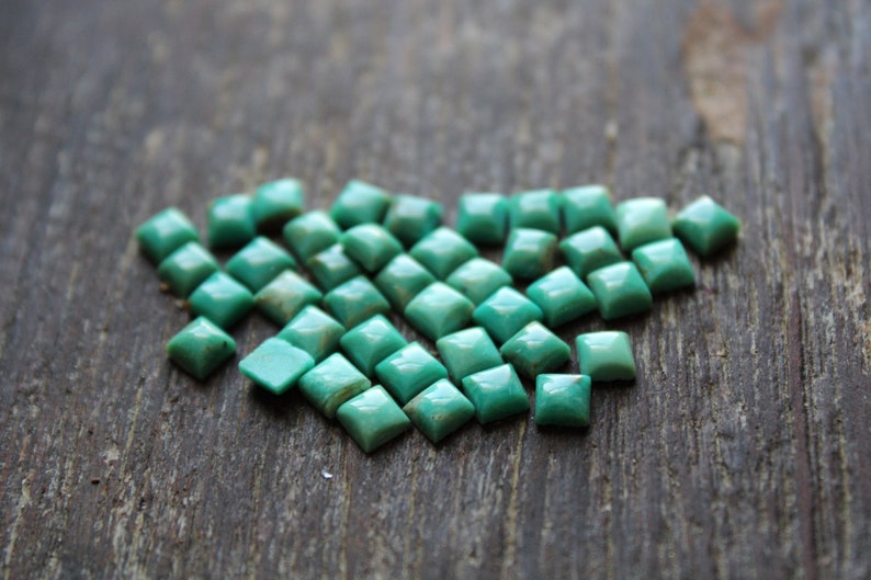 Square 4mm Turquoise Cabochons image 4