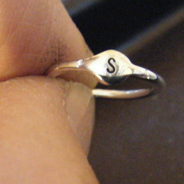 Reserved for Jen--Sterling Silver Initial Ring for Newborns