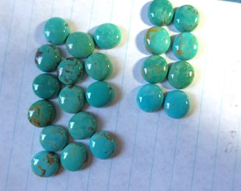 Tyrone, New Mexico Turquoise Cabochons-- 9x10mm