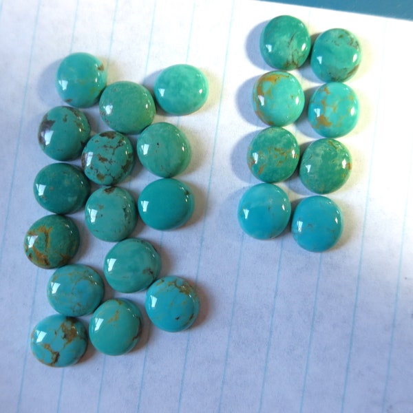 Tyrone, New Mexico Turquoise Cabochons-- 9x10mm