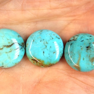 Round Kingman Hand Cut Cabochons-16mm