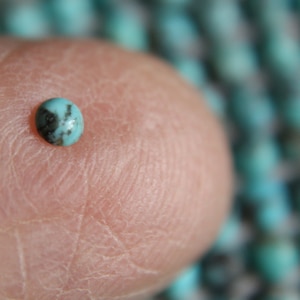 3mm Blue Kingman Turquoise Cabochons with matrix