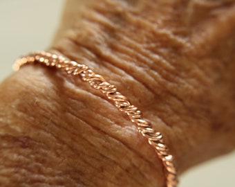 Daintier Copper Twisted Wire Cuff--for 6 inch wrist