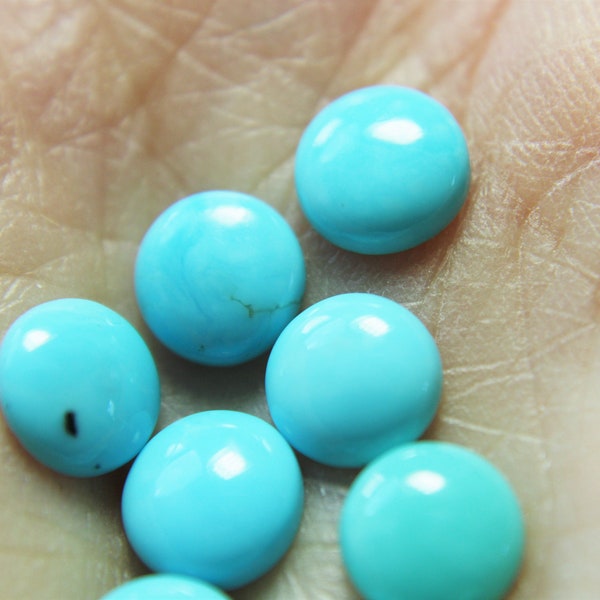 6mm Round Kingman Turquoise-light blue-Small Parcels