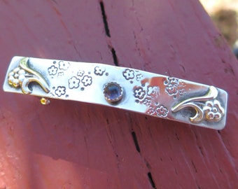 Small Sterling and Iolite Barrette