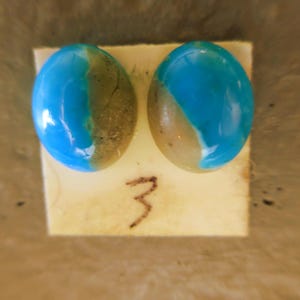 8x10mm Kingman Turquoise Cabs Per Pair- one pair left