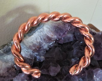 Heavy Twisted Copper Cuff for Men or Women-10mm diameter