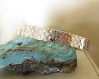 Woven Pattern Sterling Cuff