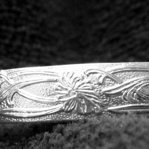 Wide Flowered Sterling Silver Baby Bracelet for a Newborn Baby or One Year Old