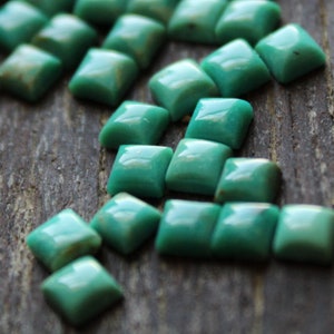 Square 4mm Turquoise Cabochons image 1