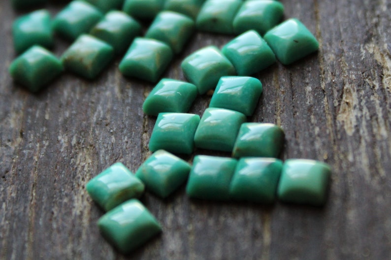 Square 4mm Turquoise Cabochons image 1